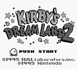 Kirby's Dream Land 2 title screen for GameBoy